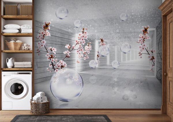 White room with flowers and bubbles u52629pit2 600x423 - White room with flowers and bubbles - tegory