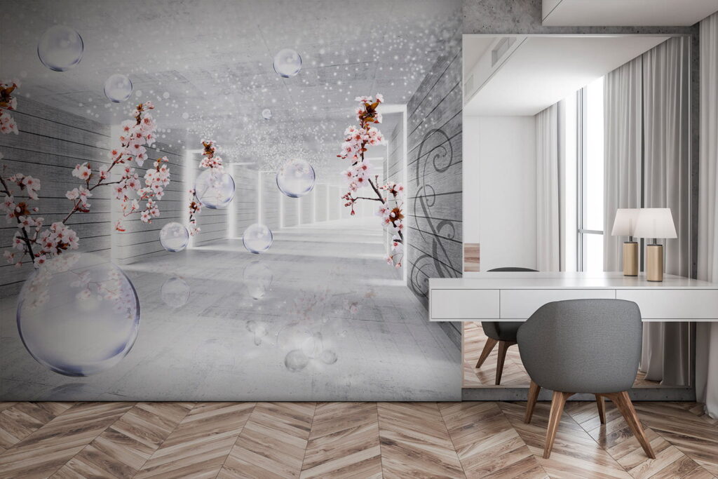 White room with flowers and bubbles u52629piw1 1024x683 - White room with flowers and bubbles - tegory