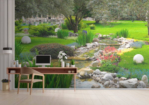 Stream running through a park u52767piw1 600x425 - Stream running through a park - tegory
