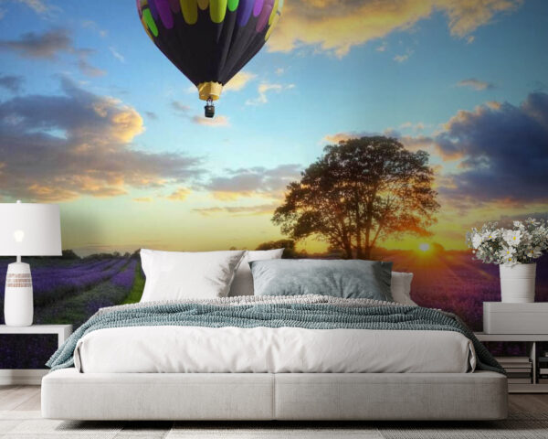 Group of hot air balloons flying over a field of flowers u56863pib105 600x480 - Group of hot air balloons flying over a field of flowers - tegory
