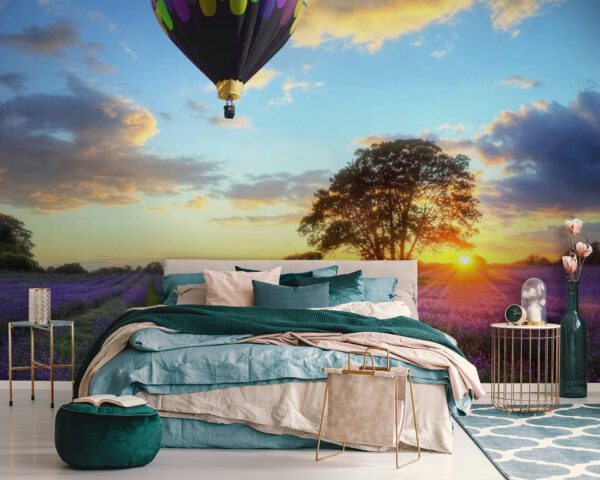 Group of hot air balloons flying over a field of flowers u56863pib111 600x480 - Group of hot air balloons flying over a field of flowers - tegory