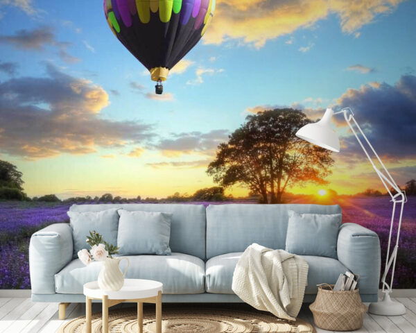 Group of hot air balloons flying over a field of flowers u56863pig14m 600x480 - Group of hot air balloons flying over a field of flowers - tegory
