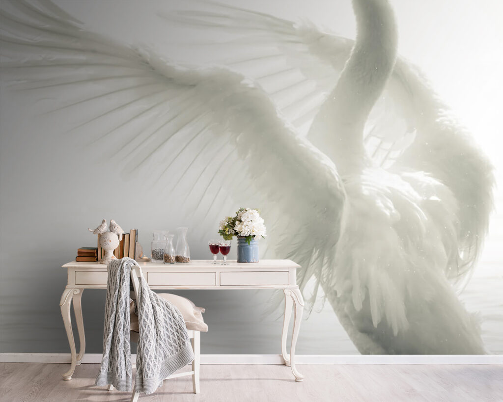 White swan with wings spread out in water u56919pig5 1024x819 - White swan with wings spread out in water - tegory
