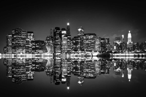 City skyline at night with lights reflecting on water u56970p 600x400 - City skyline at night with lights reflecting on water - tegory