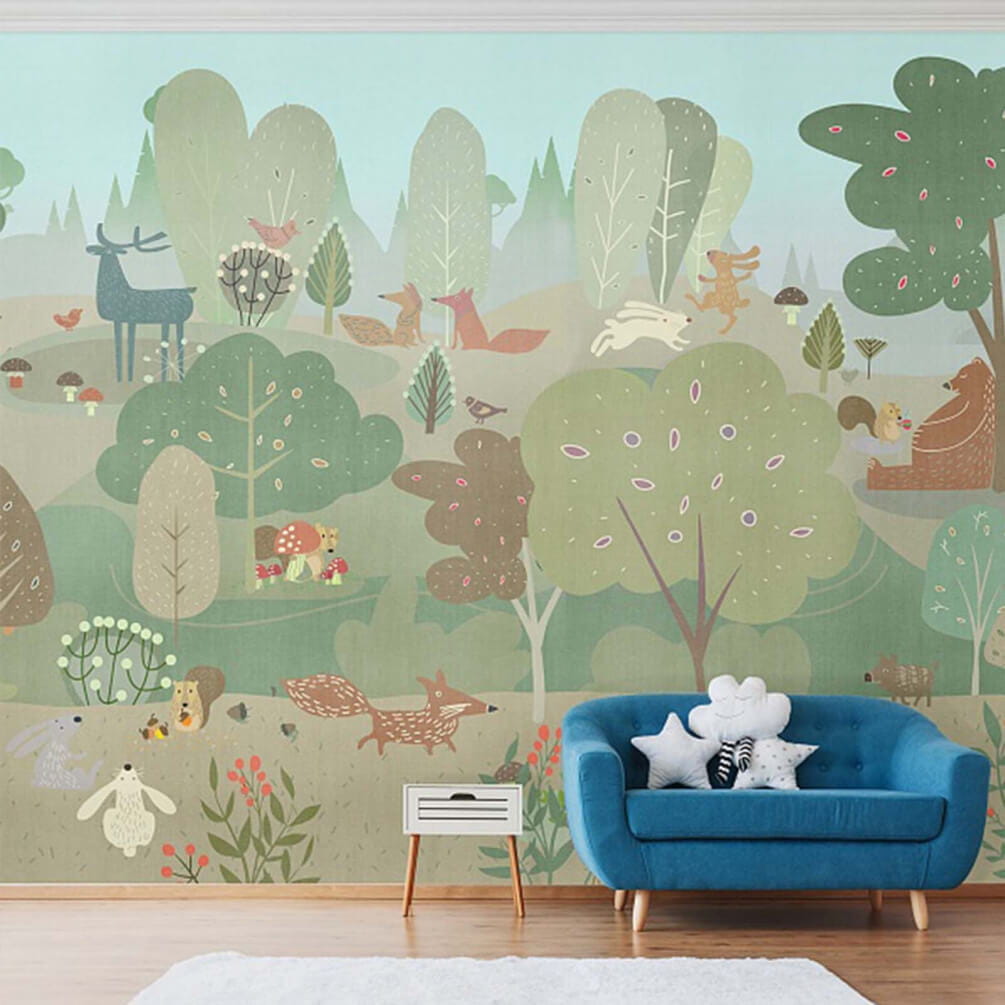 u60020pir1m - Cartoon of animals in a forest - tegory