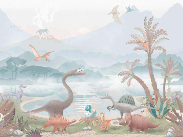 u60040v2p 600x450 - Group of dinosaurs near a lake - tegory