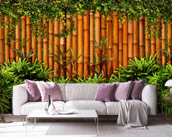 Bamboo fence with plants u60041pig38 600x480 - Bamboo fence with plants - tegory