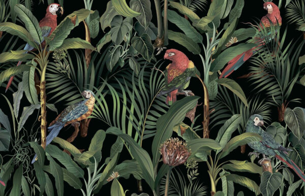 Wallpaper with birds and plants Wallpaper with birds and plants