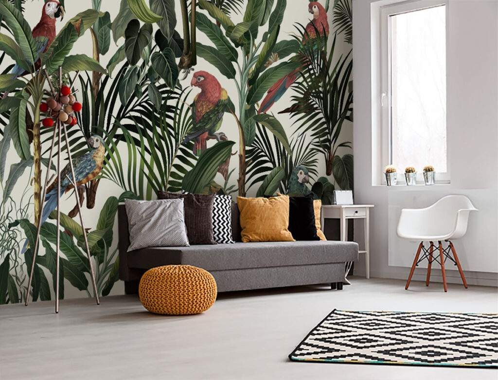 Wallpaper with birds and plants u60117pig1m 1024x783 - Wallpaper with birds and plants - tegory