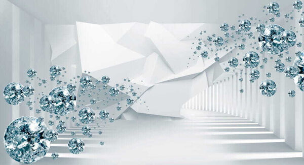White room with diamonds and a white wall White room with diamonds and a white wall