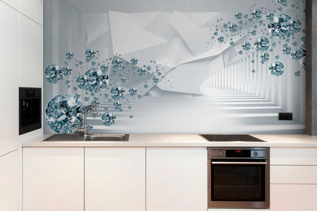 White room with diamonds and a white wall White room with diamonds and a white wall