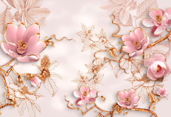Pink flowers on a white background u60416v3p 600x412 - Pink flowers on a white background - tegory