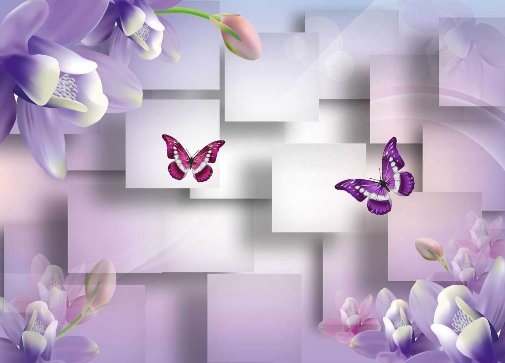 Purple and white flowers and butterflies u60425p 1024x737 - Purple and white flowers and butterflies - tegory