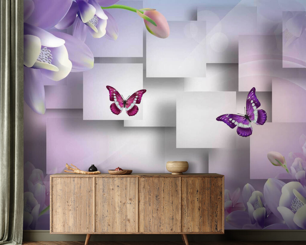 Purple and white flowers and butterflies u60425pig21 1024x819 - Purple and white flowers and butterflies - tegory