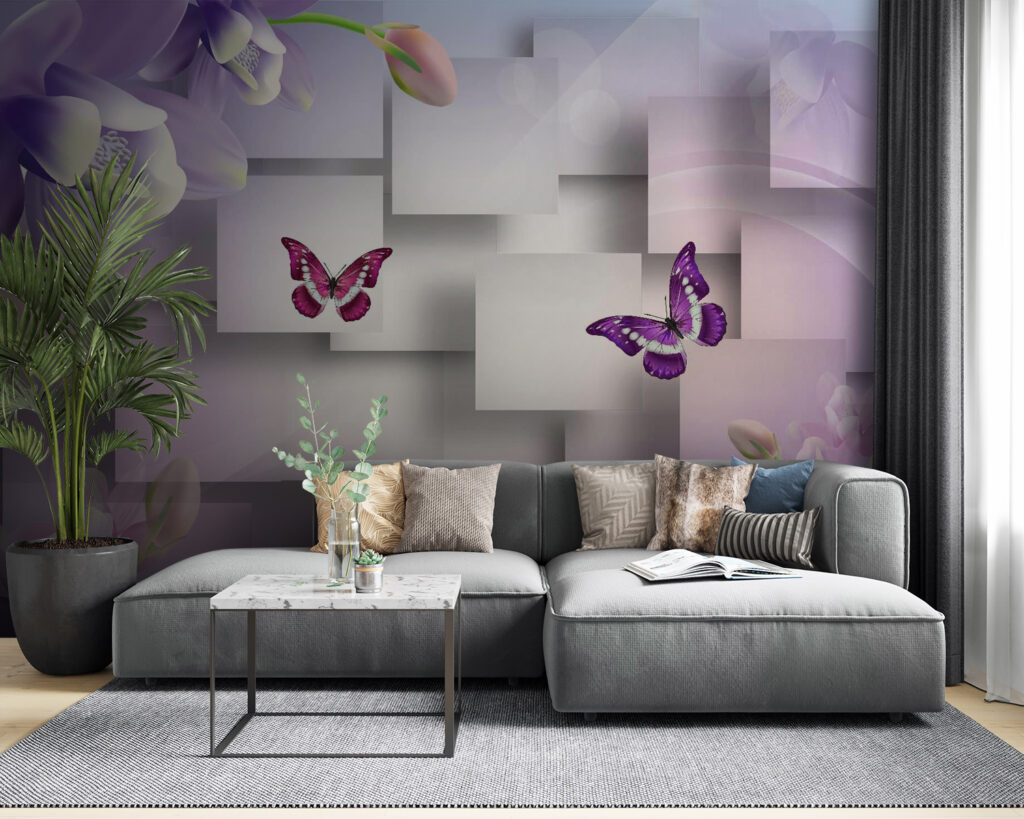 Purple and white flowers and butterflies u60425pig53 1024x819 - Purple and white flowers and butterflies - tegory