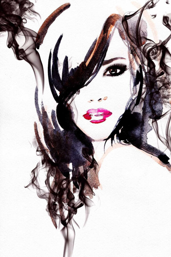 Woman with smoke on her hair Woman with smoke on her hair