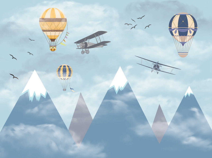 Group of airplanes flying in the sky