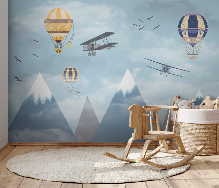 Group of airplanes flying in the sky