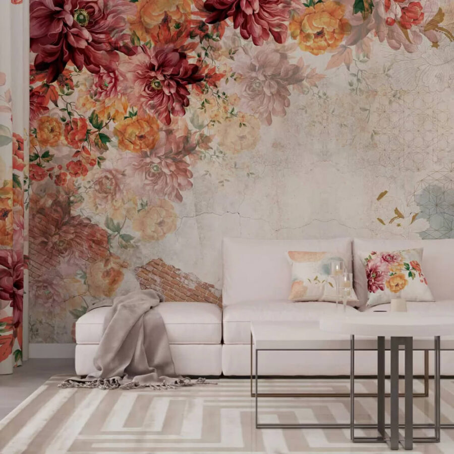Floral pattern with vintage textures. u60545pig4m 900x900 - Floral pattern with vintage textures. - tegory