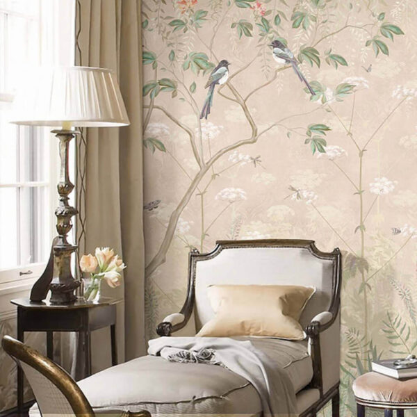 Wallpaper with birds on trees and flowers u66462pig1m 600x600 - Wallpaper with birds on trees and flowers - tegory