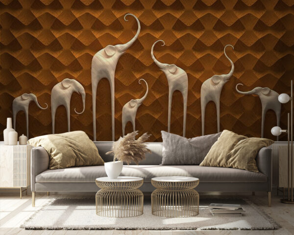 Group of elephants on a wall u66588pig9 600x480 - Group of elephants on a wall - tegory