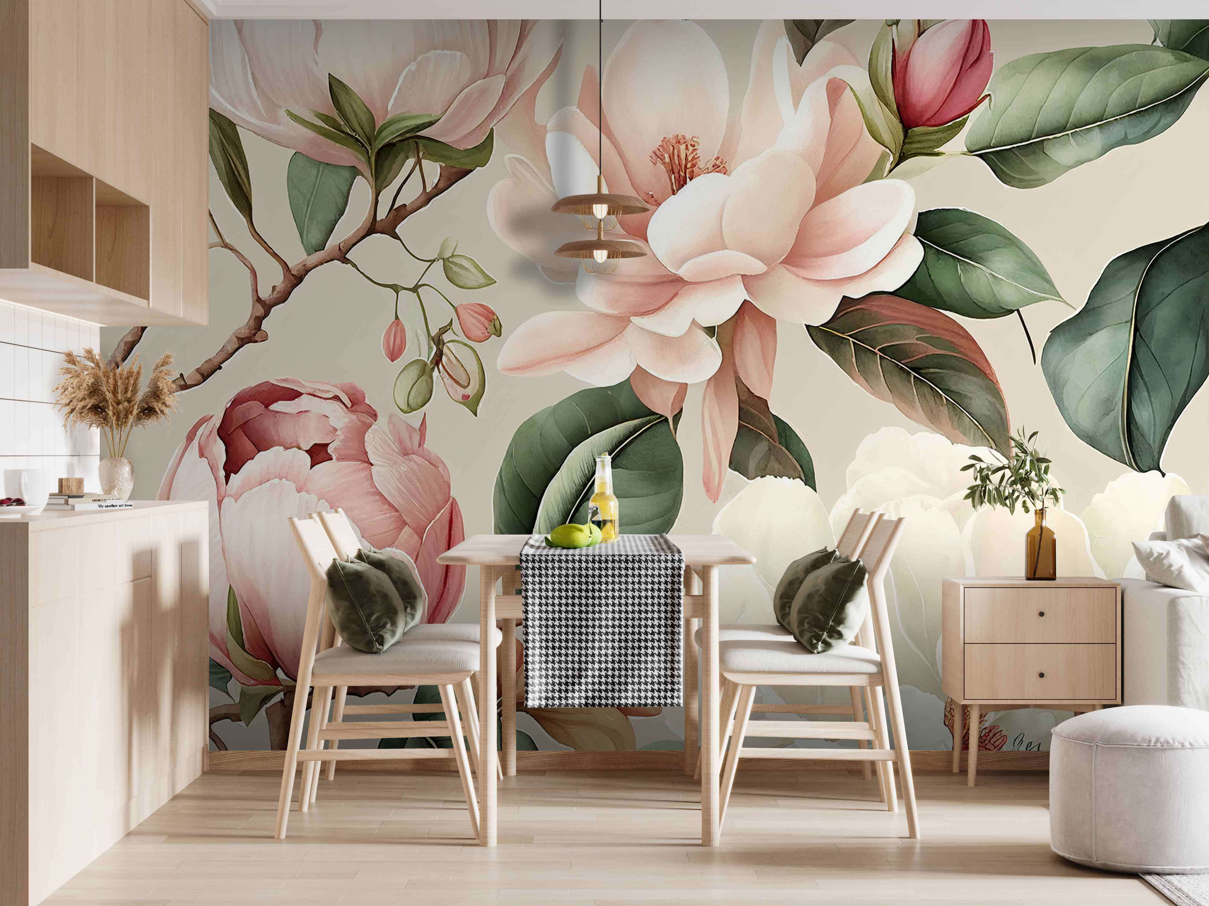 Elegant flowers in soft pastel colors.