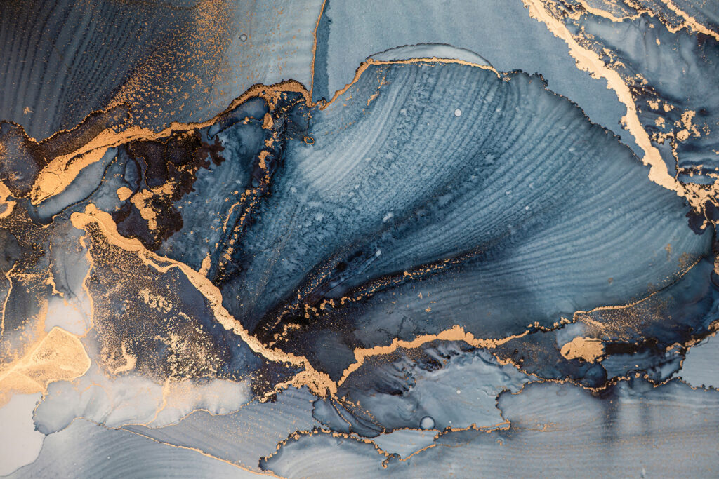 Azure currents mingling with metallic lines. Azure currents mingling with metallic lines.
