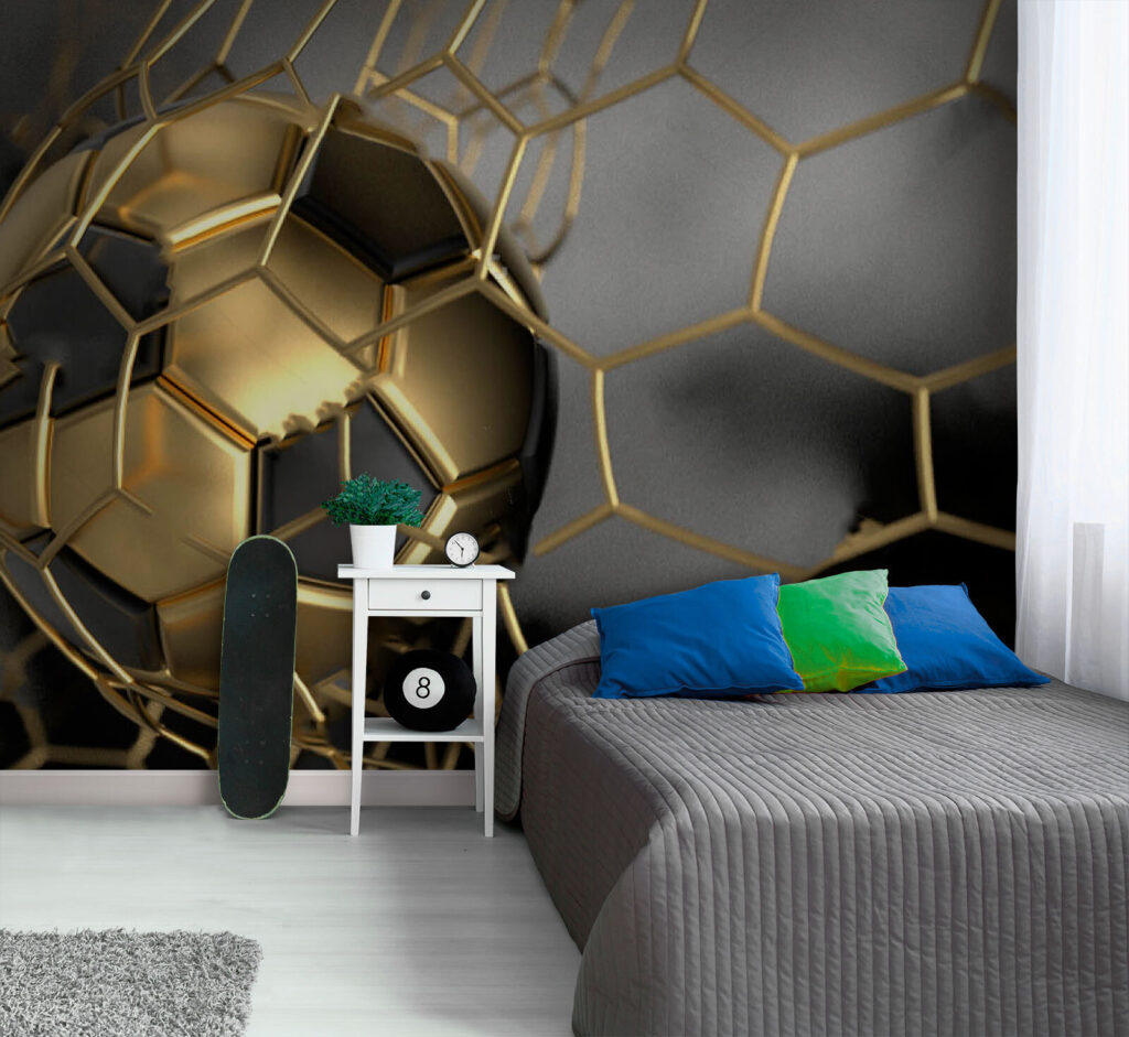 Football ball in a net