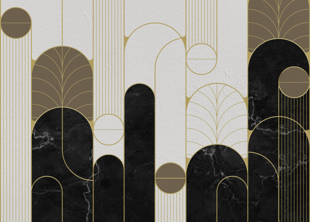 Black and white art deco design