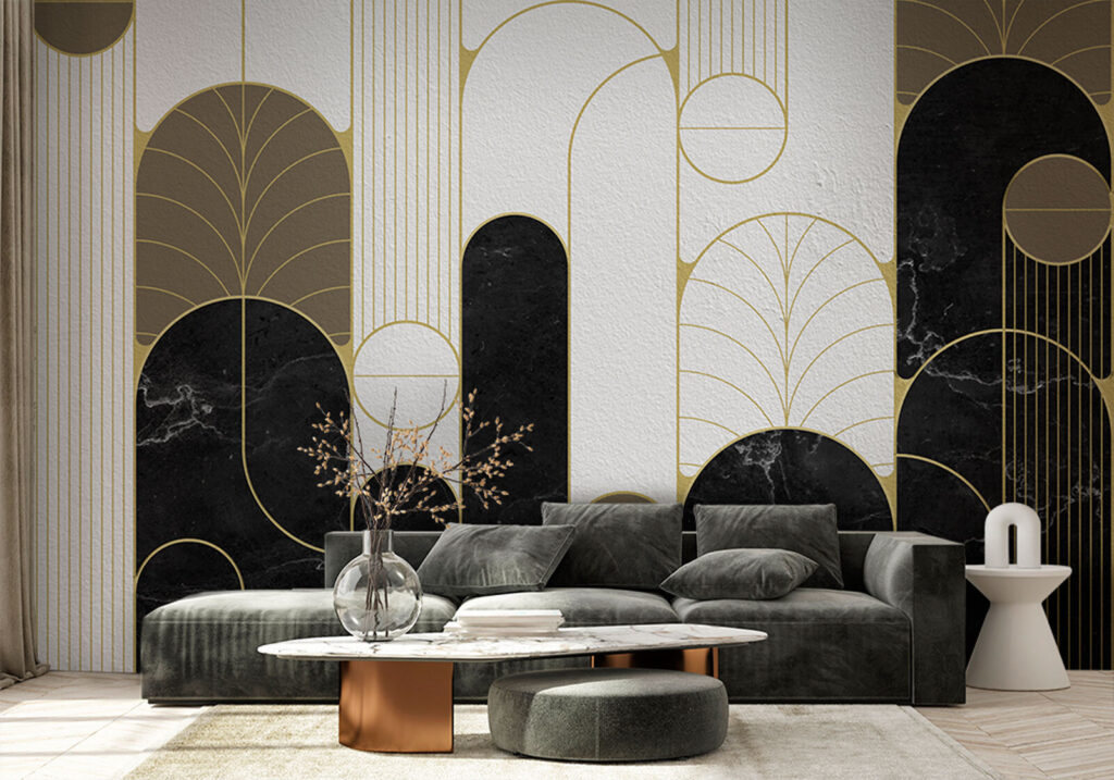 Black and white art deco design