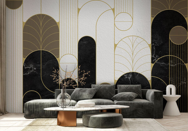 Black and white art deco design