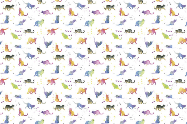 Pattern of watercolor cats u73311p 600x400 - Pattern of watercolor cats - tegory