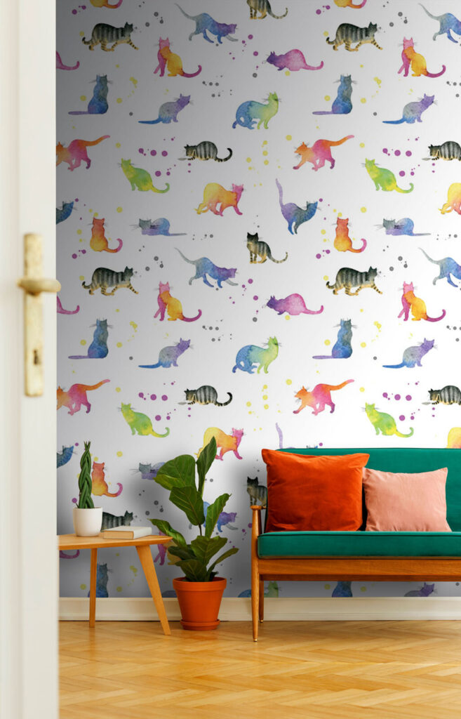 Pattern of watercolor cats u73311pih1 657x1024 - Pattern of watercolor cats - tegory