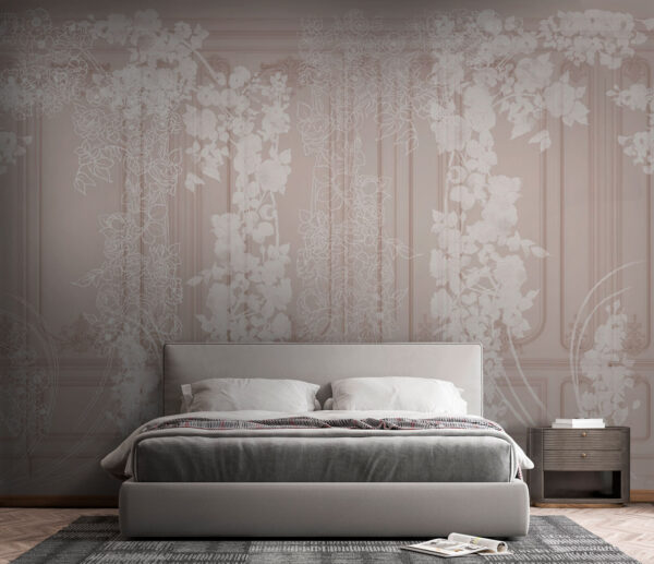 White curtain with flowers White curtain with flowers