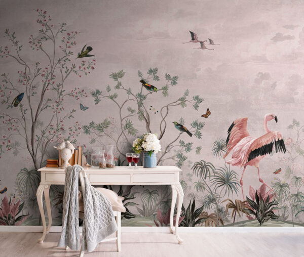 Wallpaper with birds and plants u73559pih2 600x508 - Wallpaper with birds and plants - tegory