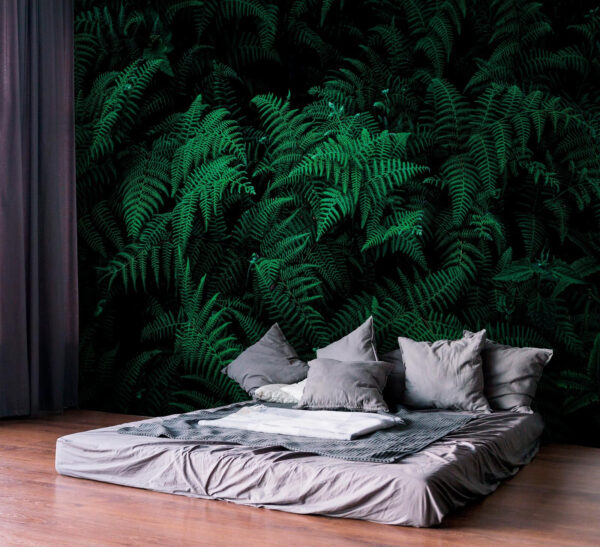 Lush ferns in deep green hues. Lush ferns in deep green hues.