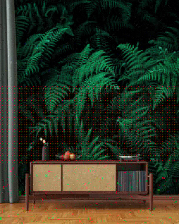 Lush ferns in deep green hues. Lush ferns in deep green hues.