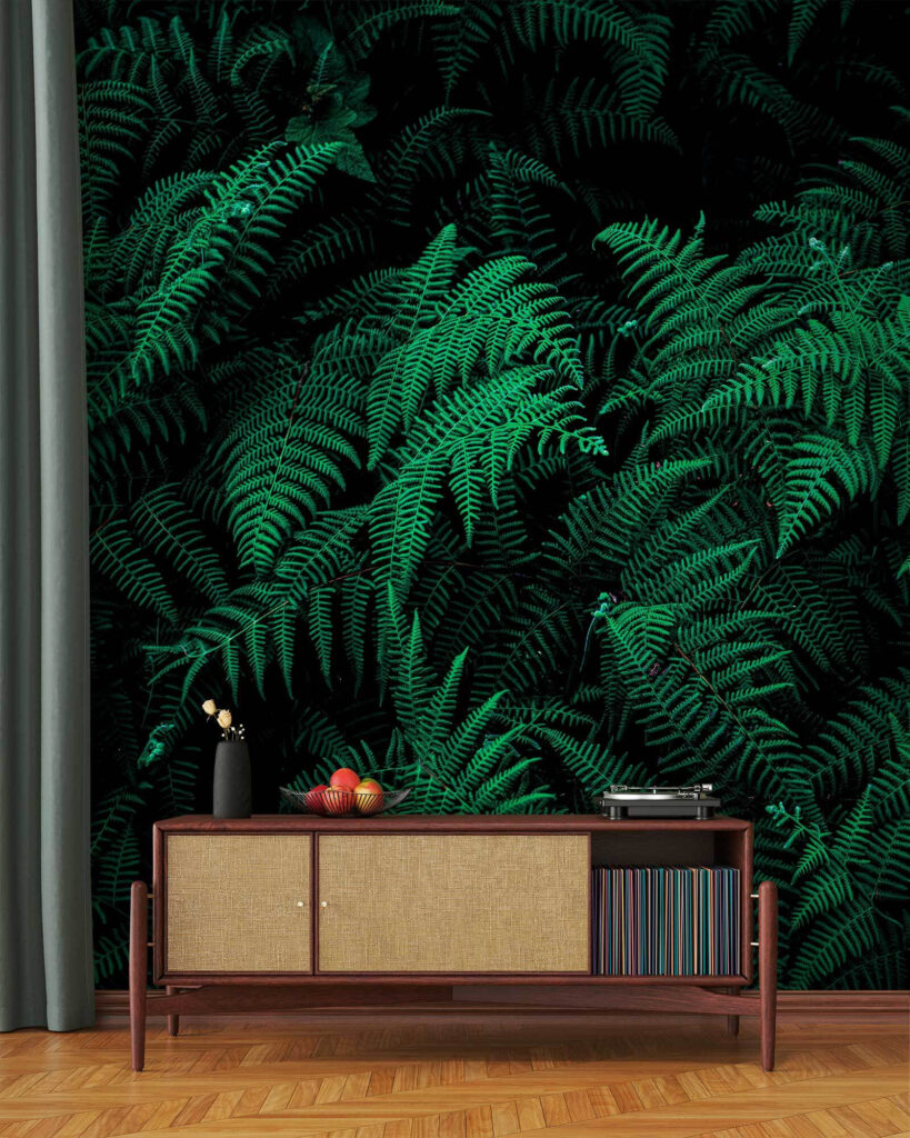 Lush ferns in deep green hues Lush ferns in deep green hues