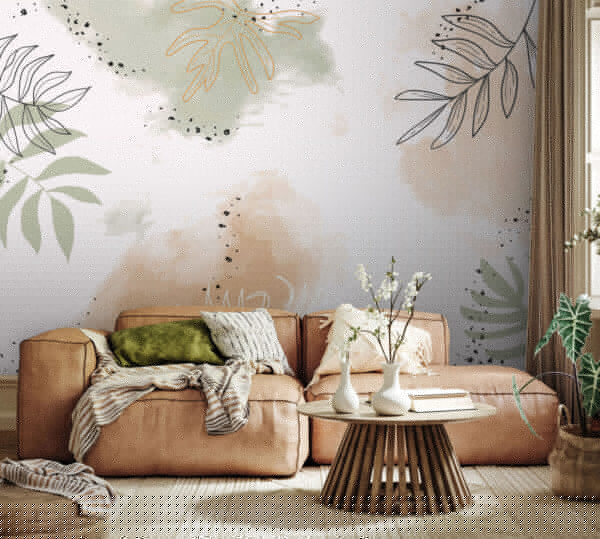 Abstract leaves with soft watercolor tones. Abstract leaves with soft watercolor tones.