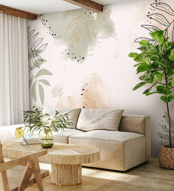 Abstract leaves with soft watercolor tones. Abstract leaves with soft watercolor tones.