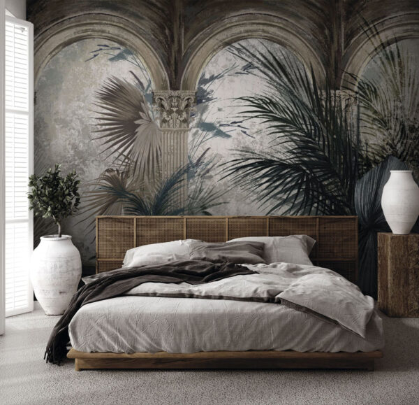 Wallpaper with columns and plants Wallpaper with columns and plants