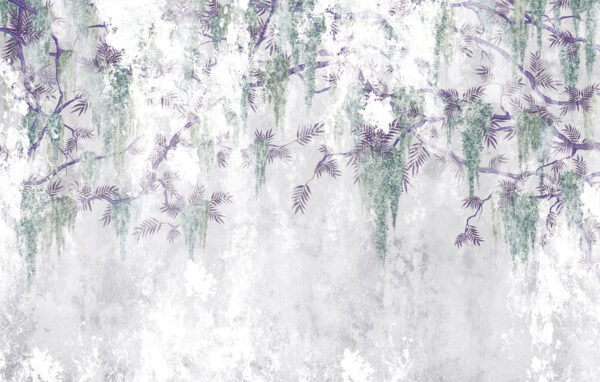A tree branch with purple flowers A tree branch with purple flowers