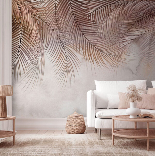 Delicate palms against a soft backdrop. Delicate palms against a soft backdrop.