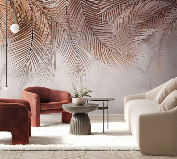Delicate palms against a soft backdrop. Delicate palms against a soft backdrop.