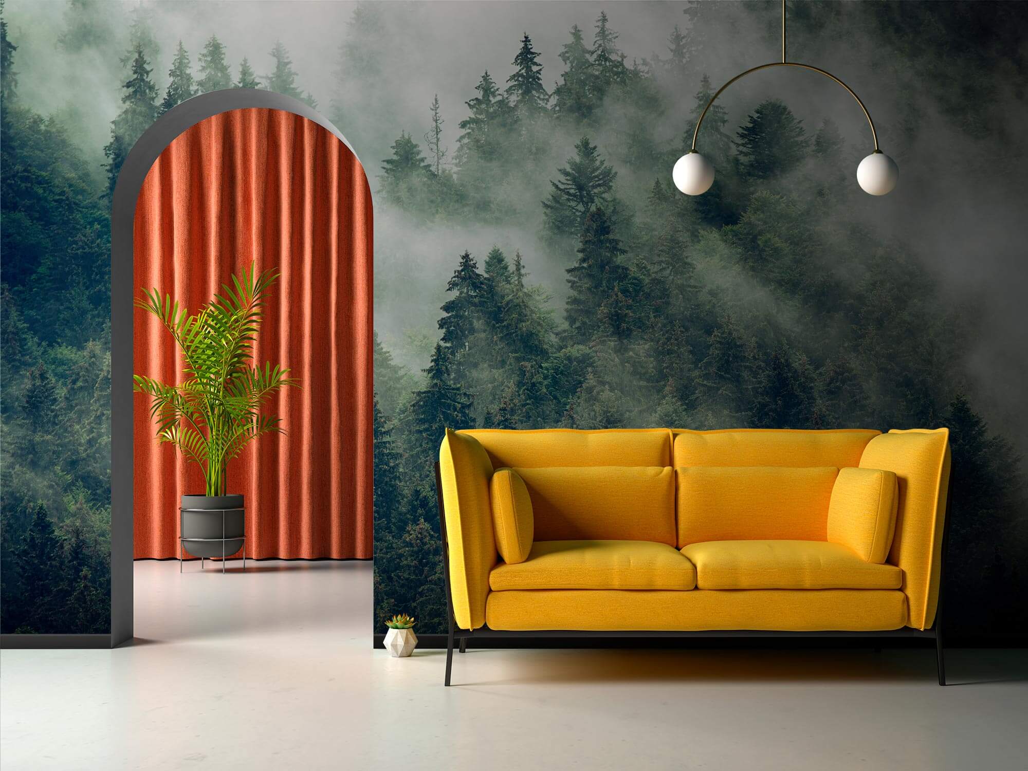 u73873pig1m - Forest of trees with fog - tegory