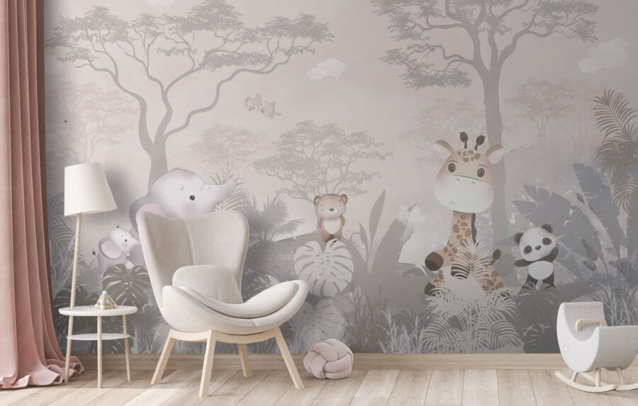 Group of animals in a forest Group of animals in a forest