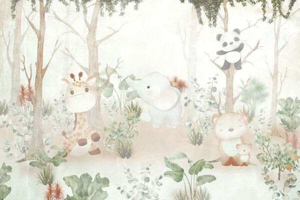 Wallpaper with animals in the forest Wallpaper with animals in the forest