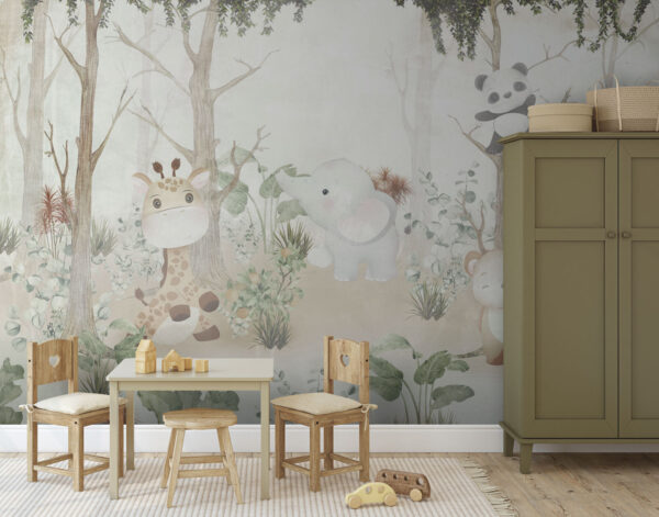 Wallpaper with animals in the forest Wallpaper with animals in the forest