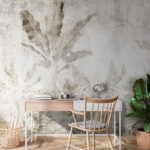 Wall murals Faded leaves on a textured background