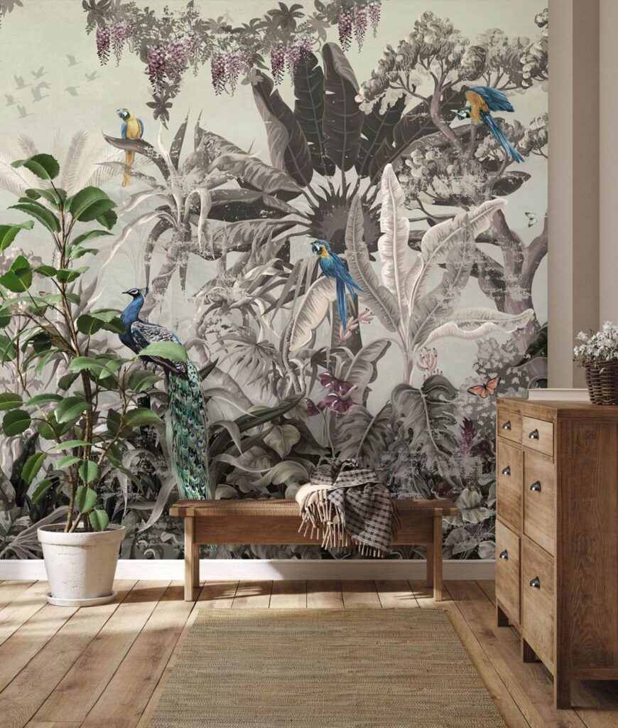 Mural of birds and plants u73928pih2 870x1024 - Mural of birds and plants - tegory